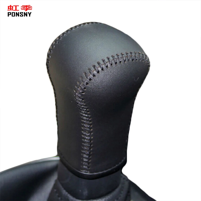 PONSNY Gear Covers for Nissan Qashqai 5MT Manual Shift Cover Hand-stitched Genuine Leather Gear Shift Knob Cover