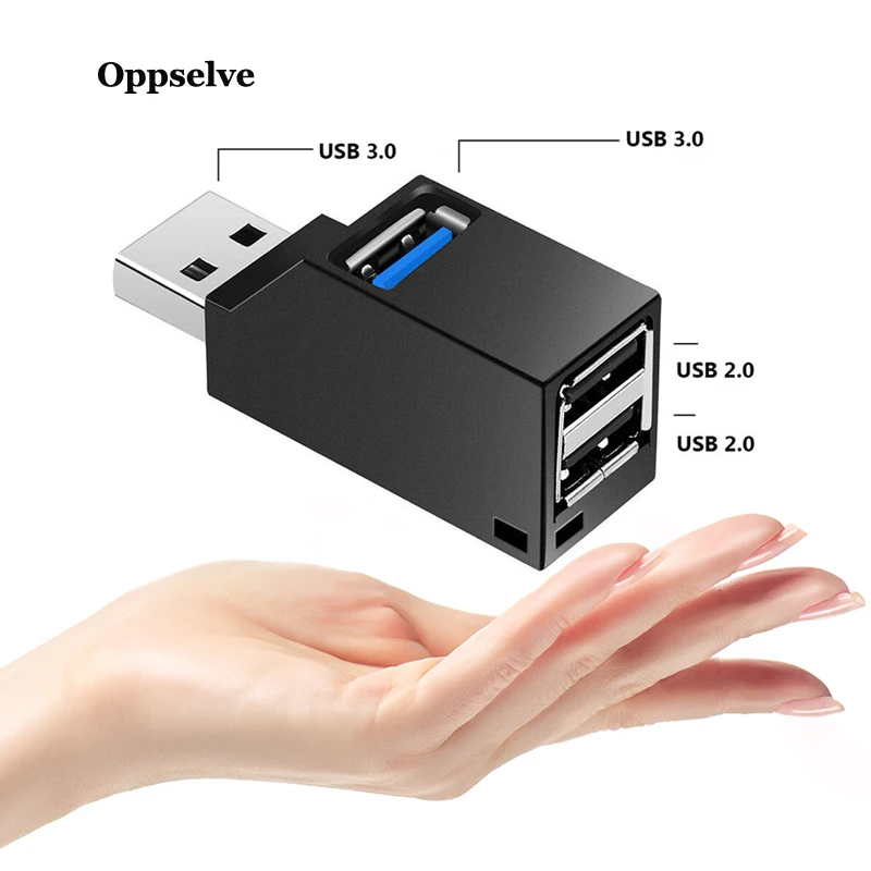 Wireless 3 In 1 USB 3.0 HUB Adapter Extender Mini Splitter Box 3 Port untuk Laptop Macbook Mobile Phone High Speed U Disk Reader