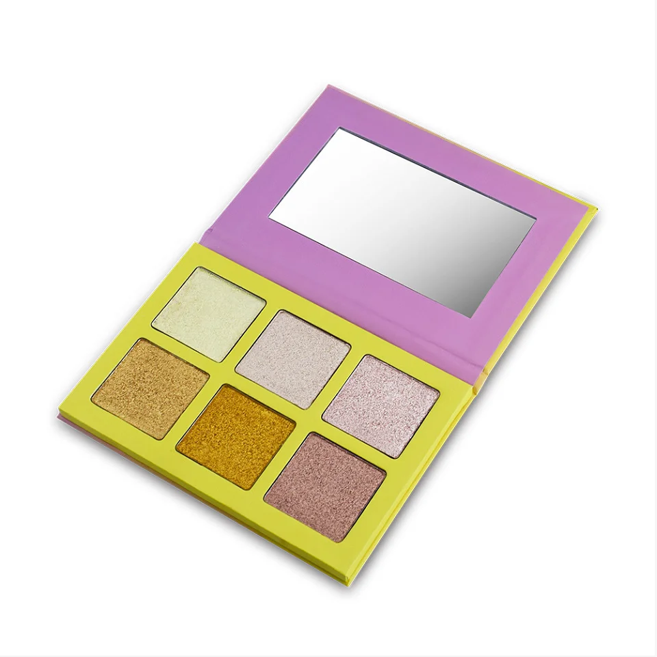 

Private Label Makeup Cosmetics Pressed Glitter OEM 6 Color Highlighter Palette Wholesale Retouching The Face Highlight Powder