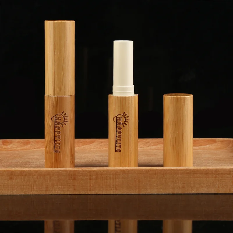 3ml 5ml DIY Bamboo Empty Lip Gross Container Lipstick Tube Container Lip Balm Tubes 5g 3g Natural Bamboo wood  Lipstick Tube