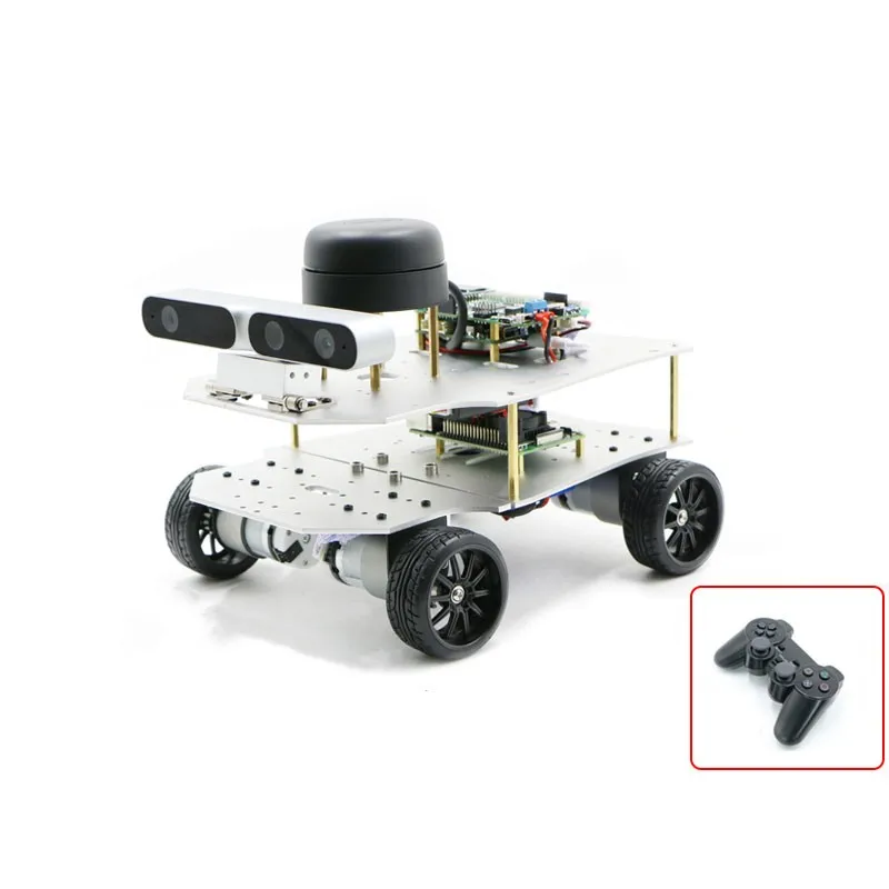 4WD Educational ROS Car Chassis Robotic Car w/ A1 Standard Radar ROS Master For Jetson Nano B01 4GB/ Raspberry Pi 4B 2GB/4GB