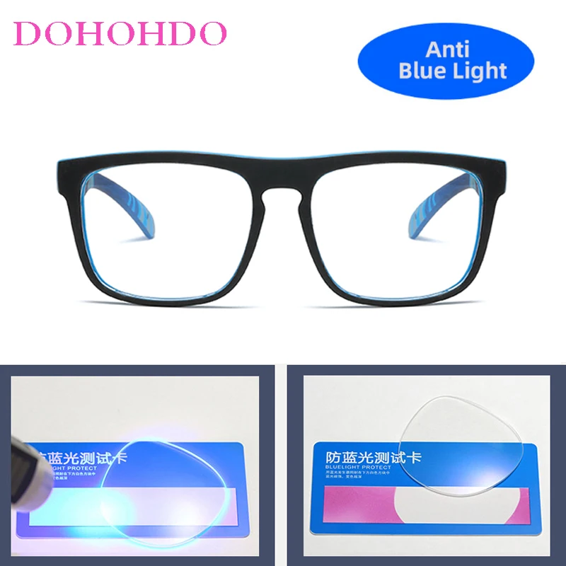 DOHOHDO New Anti Blue Light Glasses Frame Men Women Computer Gaming Eyeglasses Black Clear Lens Eyewear Spectacle Frame UV400