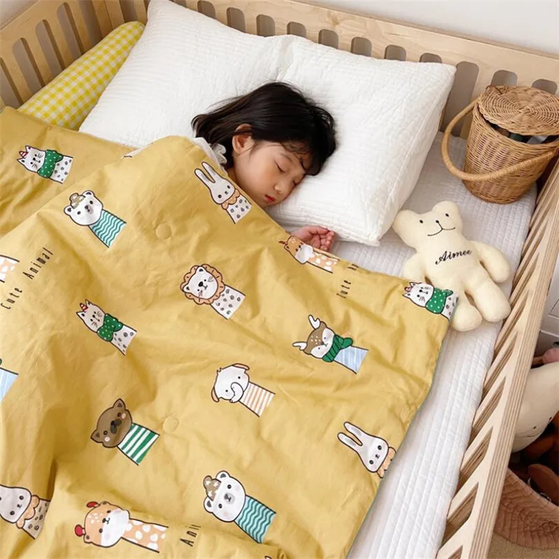 Winjaunt New Baby Sleeping Quilt Kids Children Summer Kindergarten Nap Sleeping Quilt Blanket Air-Conditioner Room Kids Blanket