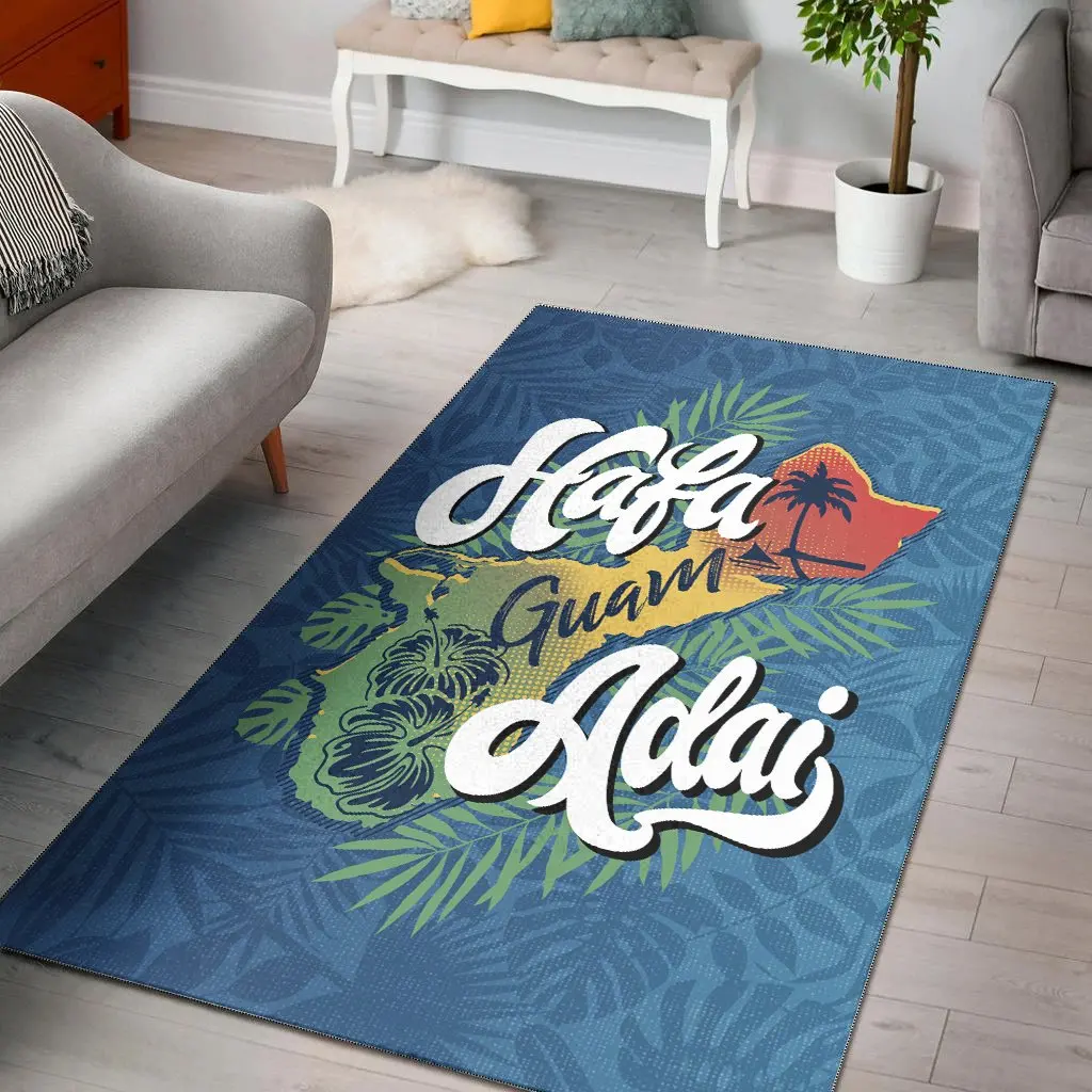 

Guam Area Rug Hafa Adai With Map Printed carpet Floor Mat Rug Non-slip Mat Dining Room Living Room Soft Bedroom Carpet