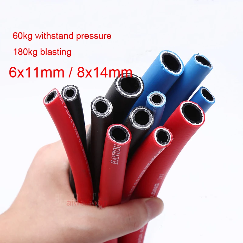 6x11mm 8x14mm 6mm 8mm id High pressure oxygen tube acetylene pipe Industrial super air hose belt Welding hose gas cutting pipe