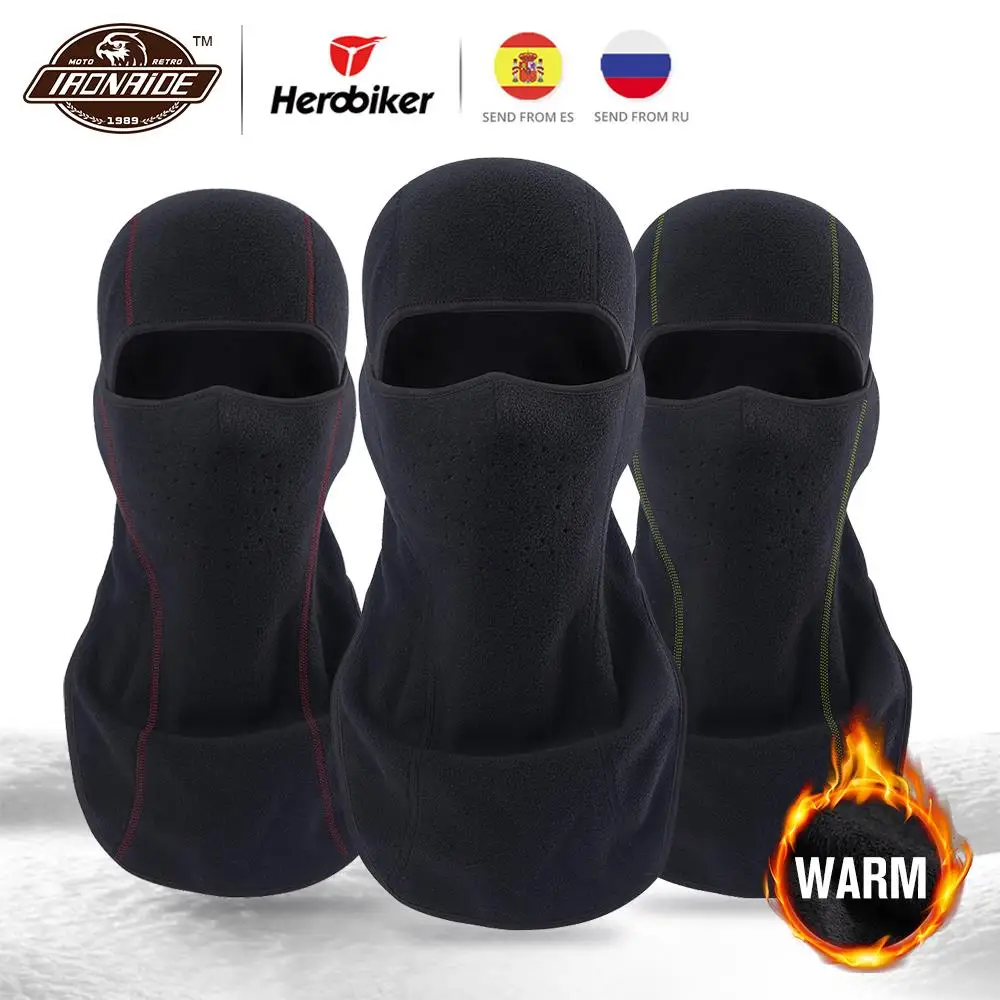 Motorcycle Face Mask Shawl Autumn Winter Thermal Fleece Face Shield Mask Moto Balaclava Windproof Cycling Ski Scarf