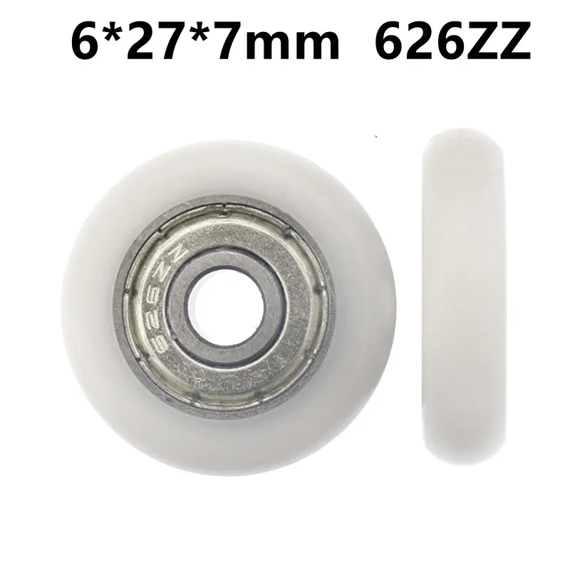 

20pcs/100pcs 6*27*7mm 626ZZ Bearing Coated Plastic Pulley POM Shell Spherical 3D Printer Engraving Machine Guide Wheel
