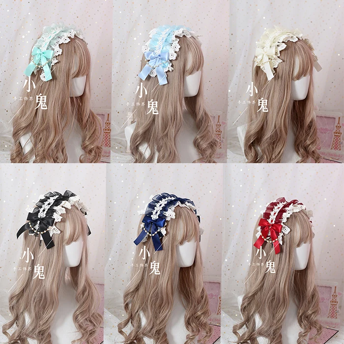 

Japanese soft sister Lolita headband lace hairpin lolita sweet daily wild kc bow tiara hair band