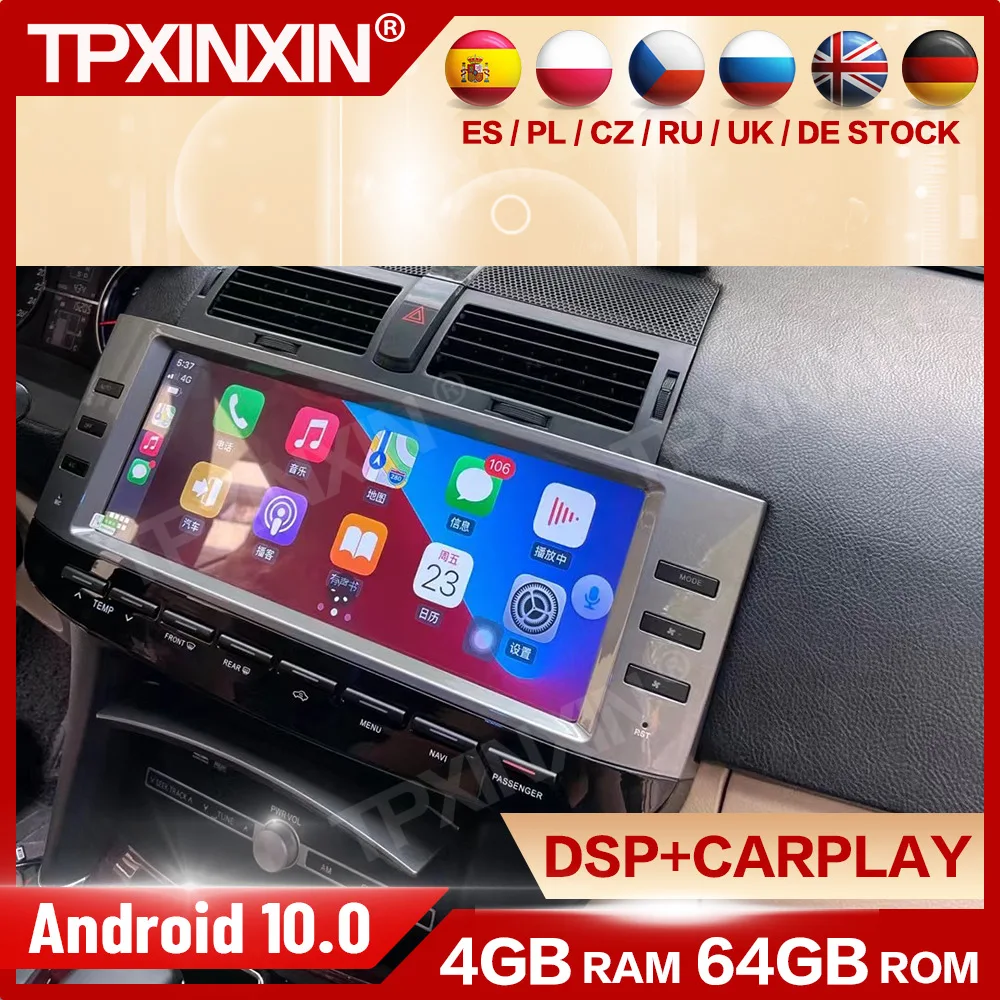 

Carplay Multimedia Android 10 Player Auto Car Radio Stereo For Toyota Reiz 2003 2004 2005 2006 2007 2008 2009 GPS Navi Head Unit