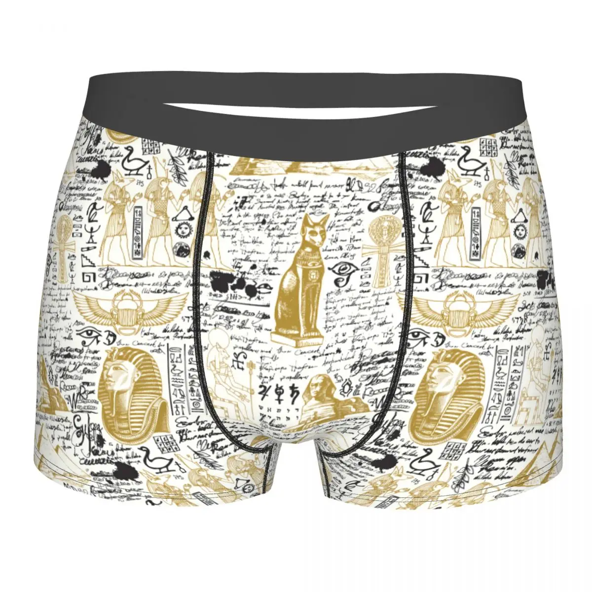 

On The Ancient Egypt Theme With Unreadable Notes Underpants Breathbale Panties Male Underwear Print Shorts Boxer Briefs