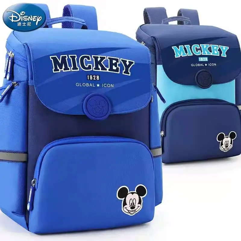 Disney Mickey School Bags For Boys Girls Primary Student Shoulder Backpack Orthopedic Grade 1-5 Age 7-12 Years Mochilas Escolar