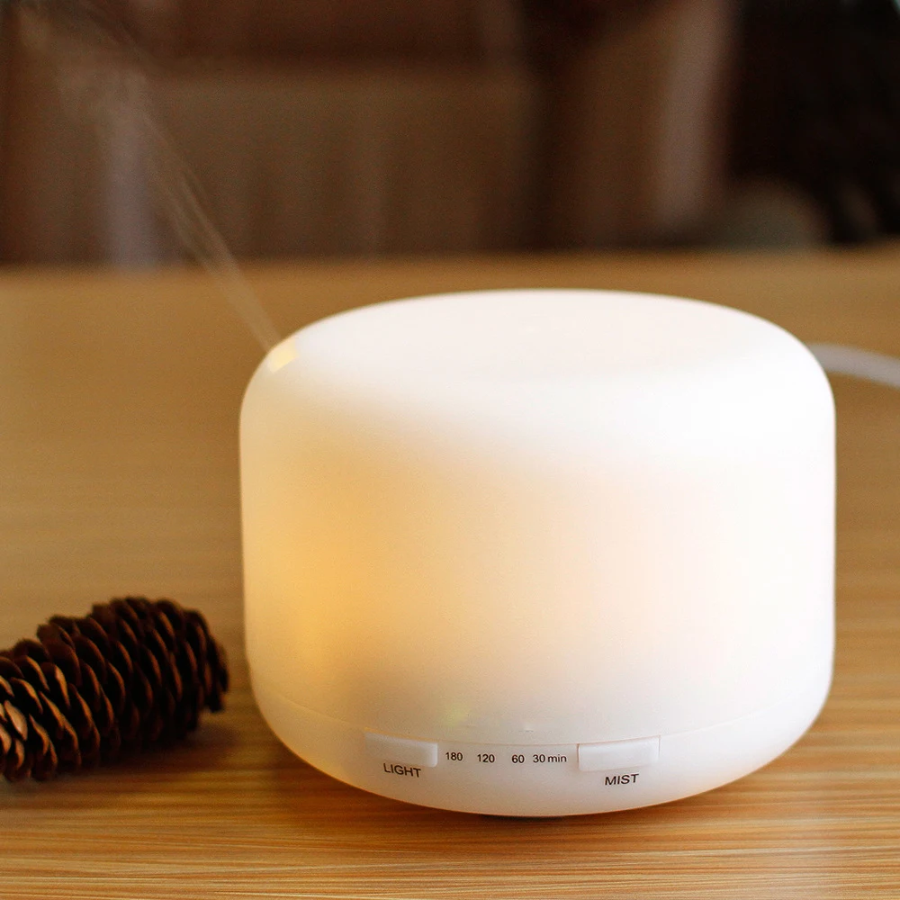 الهواء المرطب بالموجات فوق الصوتية الكهربائية زيت طبيعي الناشر لتنقية المنزل 300 مللي 500 مللي رائحة أنيون ضباب صانع مع 7 LED ليلة مصباح
