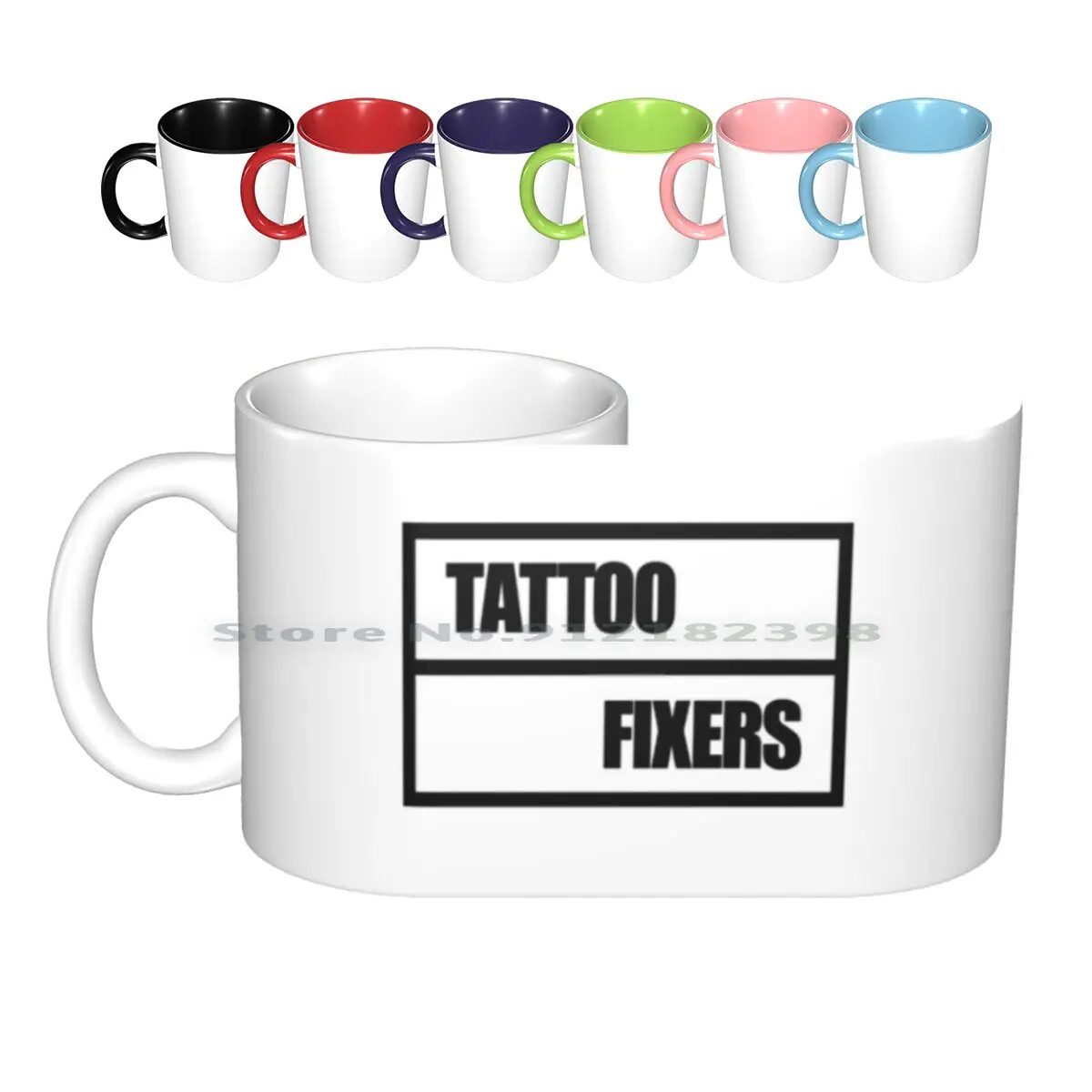 Tattoo Fixers Style White And Black Design Ceramic Mugs Coffee Cups Milk Tea Mug Creative Trending Vintage Gift Bottle Cup