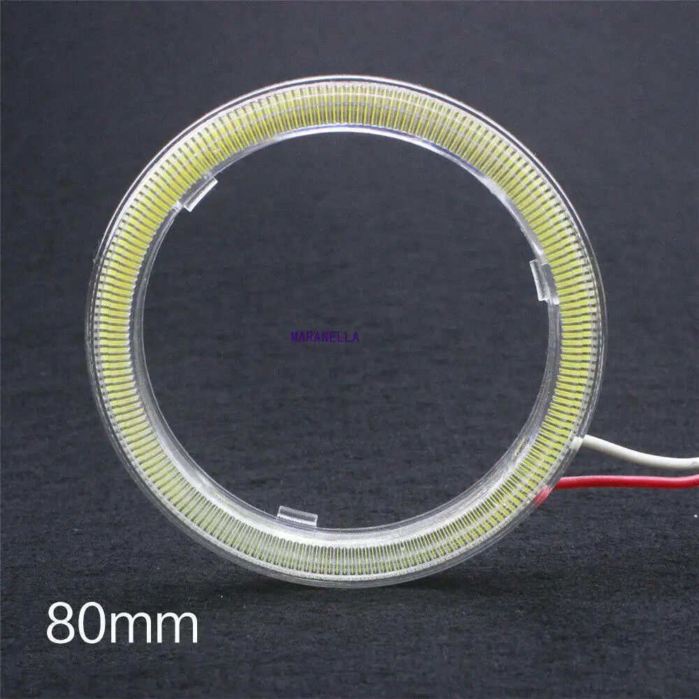 1pcs  60mm/70MM/80mm /90MM/100mm/110MM/120mm White COB Angel Eyes Halo Car LED Light Ring DRL Halo Headlight Lamp