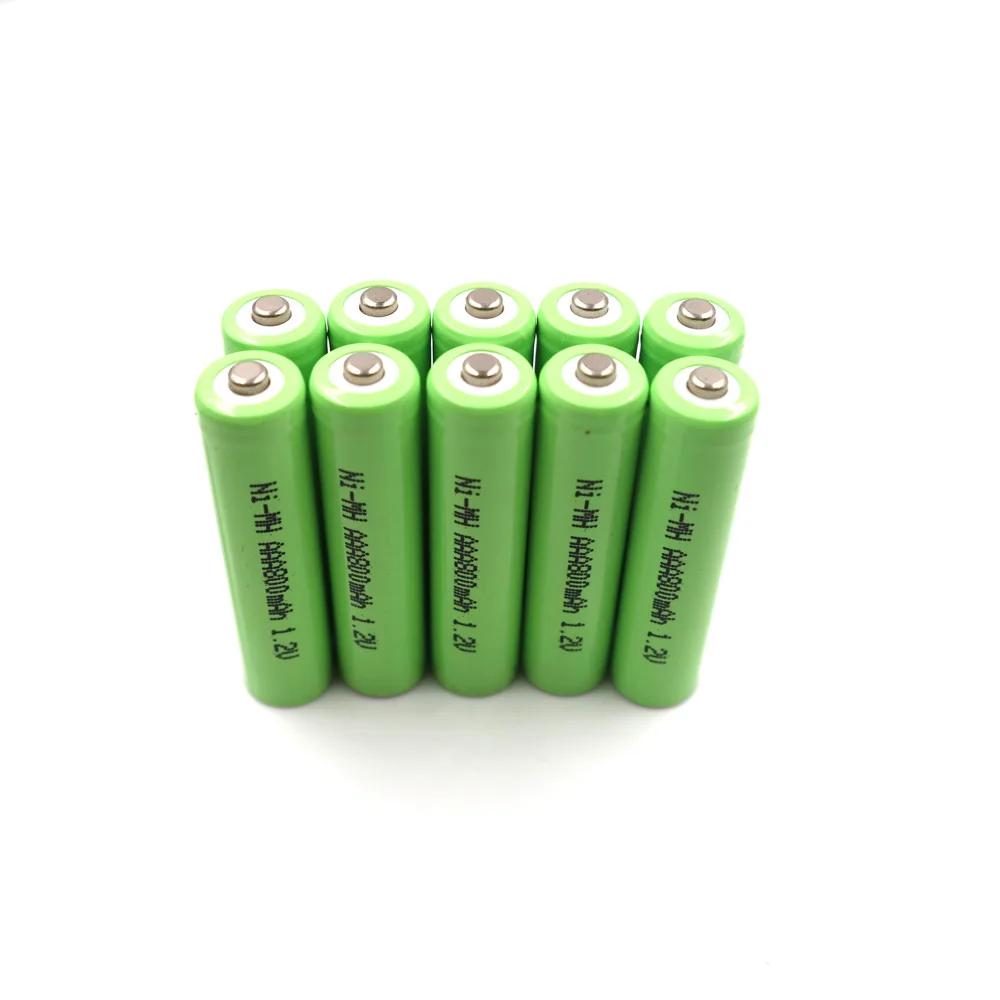 C&P AAA 800mAh 10 Piece Rechargeable Battery Cell NI-MN 1.2V Tip Point Camera Toy Clock Flashlight Remote Control 0.8Ah China