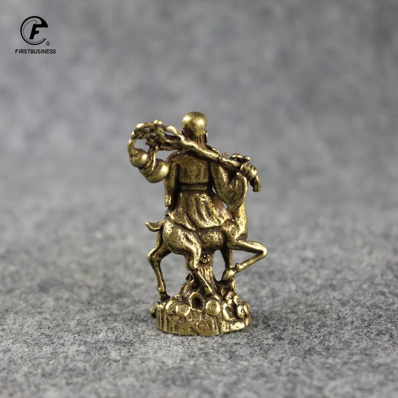 Classcial Copper God of Longevity Statue Longevity Miniatures Figurines Retro Brass Buddha Ornaments Home Decoration Accessories