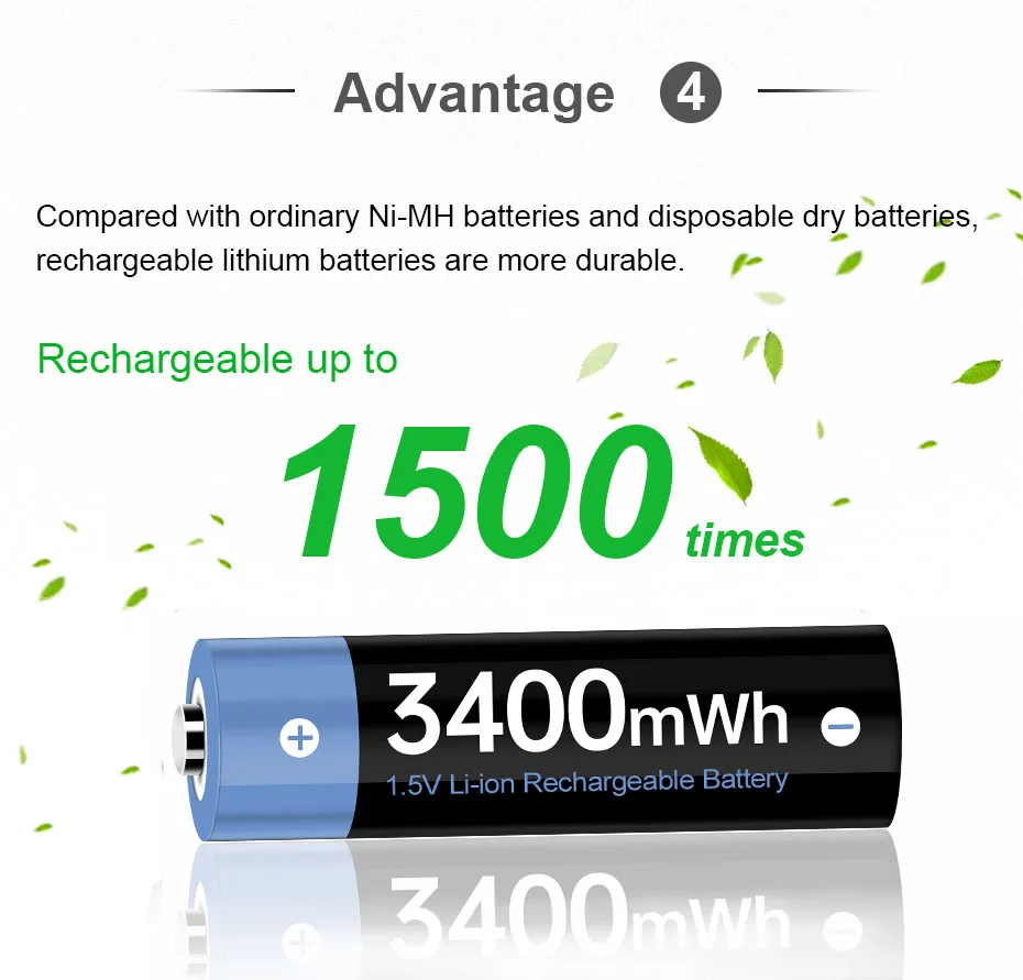 3400mwh AA 1.5V Rechargeable Battery AA Batterias Rechargeable battery AA Li-ion for RC Camera 1.5v AA rechargeable Battery