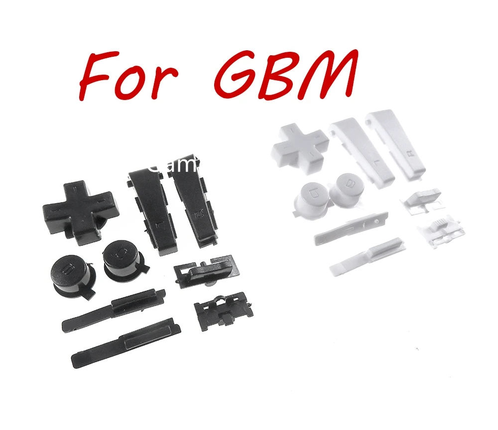 10sets for Nintend GBM Console Shell Button Keys Parts Replacement clear Full Buttons Set L R A B D-Pad Keypad