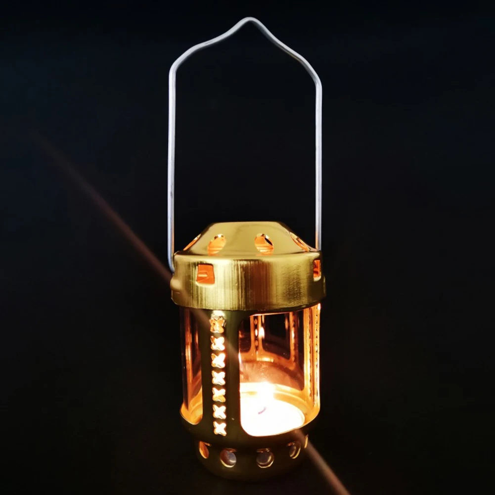 Angling Candle Lantern Brass Tent Hanging Candlestick Tea Light Night Fishing Lantern Candle Lamp Lighting Camping Equipment