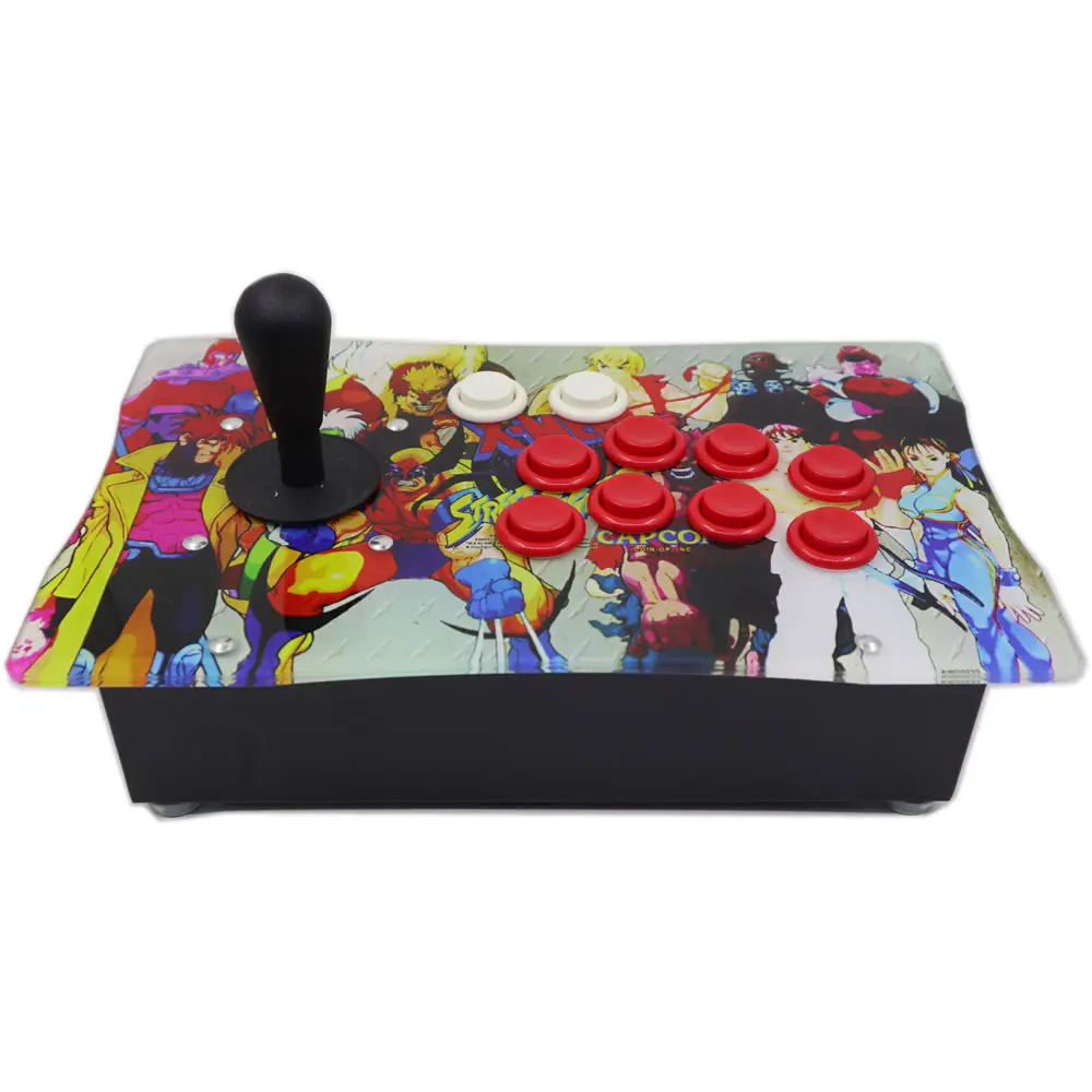 RAC-J500H Happ Arcade Fight Stick عصا التحكم مقعرة زر الضغط حافظة معدنية لوحة فنية PC USB