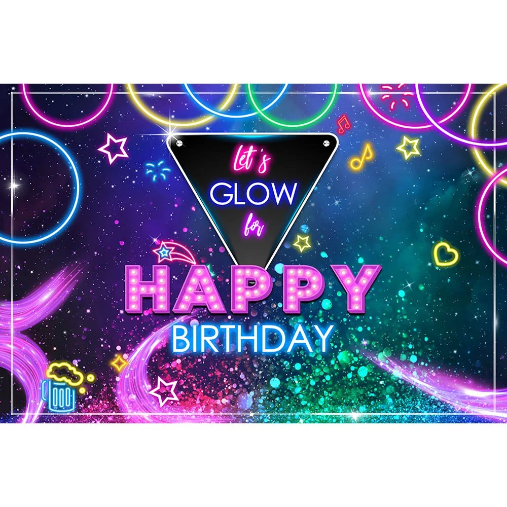 Let's Glow-خلفية عيد ميلاد سعيد ، زينة خلفية لامعة ملونة رائعة لحفلات أعياد الميلاد ، ملحقات استوديو الصور مع نجوم نيون