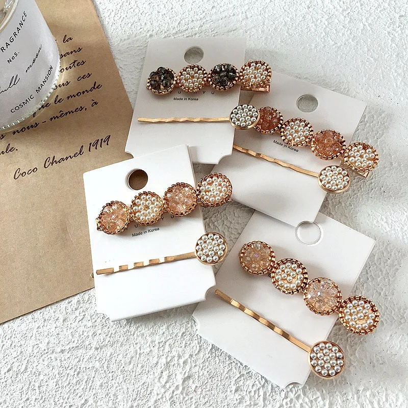 

Korea Fashion Glittering Hair Clip Barrettes for Women Girls Rhinestone gemstone Hair clips Hairpins Hair Accessories