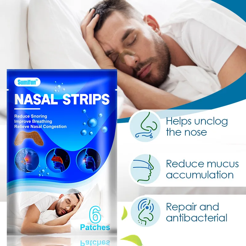 6-90Pc Sumifun Breathing Nose Strips Rhinitis Sinusitis Nasal Congestion Treatment Patch Stop Snoring Good Sleep Medical Plaster