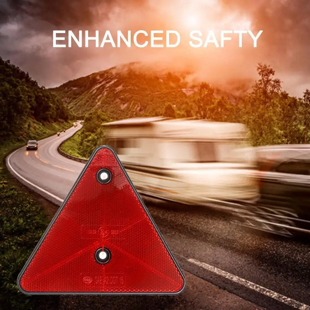 NEW High-end Semi Trailer Rear Reflective Triangle Reflector Truck Sign Accessory Plastic With Warning Holes Tripod Car Tri U3B6