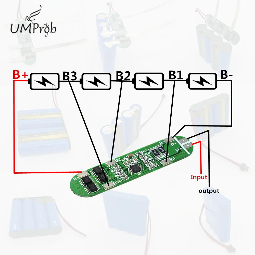 4S 6A 16V Li-ion Lithium Battery 18650 BMS PCM Protection Board for Li-ion Lipo Battery Cell Pack