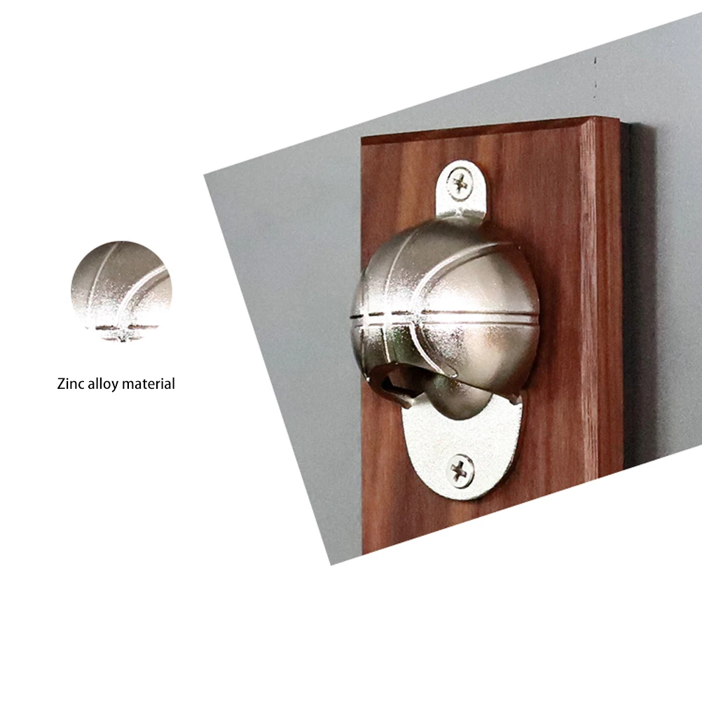 Creative Magnetic Bottle Opener Wall Mounted Fridge Beer Opener Embedded Solid Wood Magnet Cap Catcher For Wine Beer Zinc Alloy