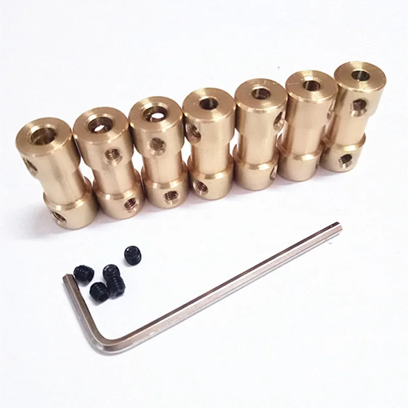 1pcs 2mm/2.3mm/3mm/3.17mm/4mm/5mm/6mm Brass Rigid Coupling Motor Shaft Coupler Adapter Sleeve Transmission Joint Connector