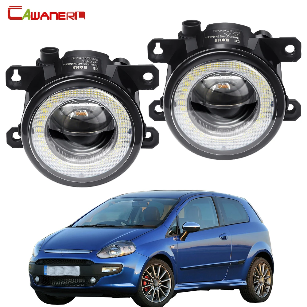 2 X Car Left + Right LED Fog Light Assembly Angel Eye Daytime Running Light DRL 30W 8000LM 12V For Fiat Punto Evo 2009-2012