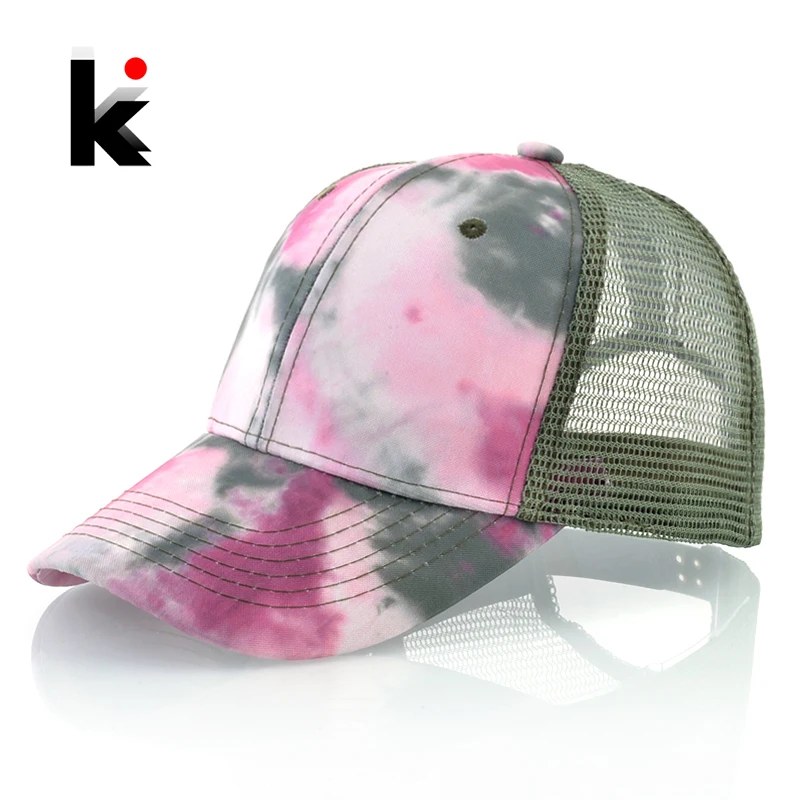 

Summer Baseball Cap Women Snapback Mesh Dad Hats Men Outdoor Golf Sport Visor Caps Ink Printing Baseball Hat Breathable Bone