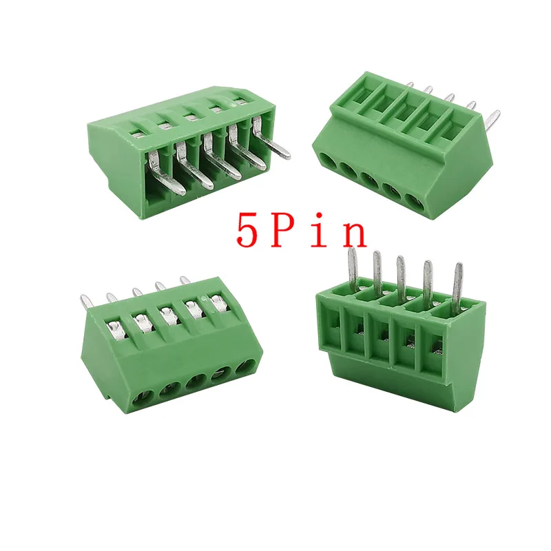 2,54 mm/0,1 Zoll Rastermaß PCB-Schraubklemmenblock-Anschluss 2P 3P 4P 5P 6P 7P 8P 9P 10P 12P 16Pin-Klemmen 150V 6A für 26-18AWG-Kabel