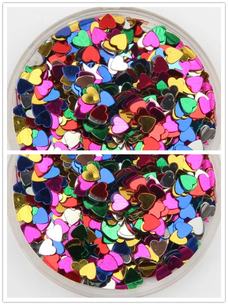 2000pcs/10g/Bag 4mm Loving Heart Shape Sequins Mix Color Paillette PVC Sequin DIY Sewing Wedding Craft Lentejuelas Accessories