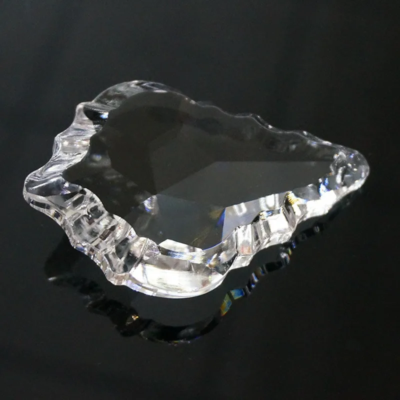K9 Crystal Maple Leaf Shape Pendants (Free Ring) Clear 38mm, 50mm, 63MM Chandelier Pendant Glass Ornament Curtain Accessories