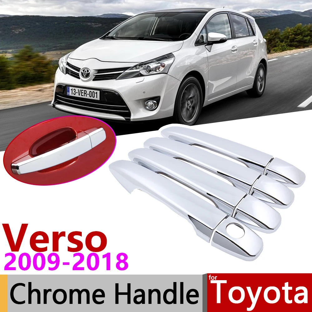 

Для Toyota Verso AR20 20 2009 ~ 2018 хромированная дверная ручка, автомобильные аксессуары, наклейки, набор отделки 2010 2012 2013 2014 2015 2016 2017