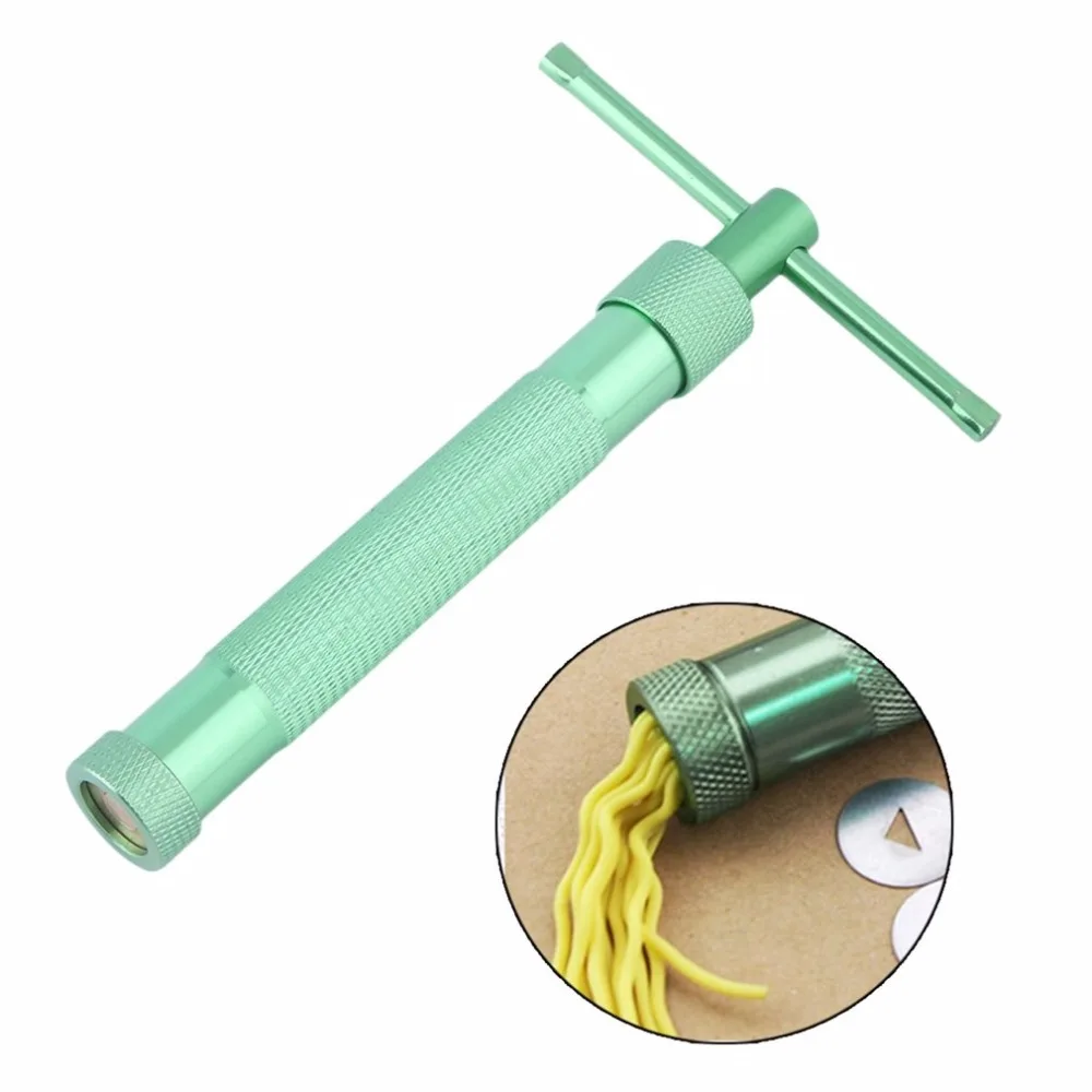 Green Stainless Steel Clay Extruder Tool with 20 Tips Sugar Paste Extruder Cake Decor Tools 20 x Discs of Different Patterns