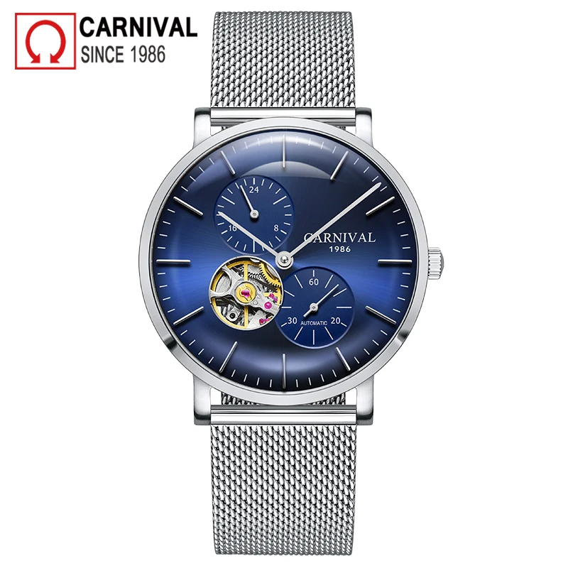 Reloj Hombre Carnival Fashion Mechanical Watch Man Brand Luxury Sapphire Automatic Movement Wristwatch for Men Relogio Masculino