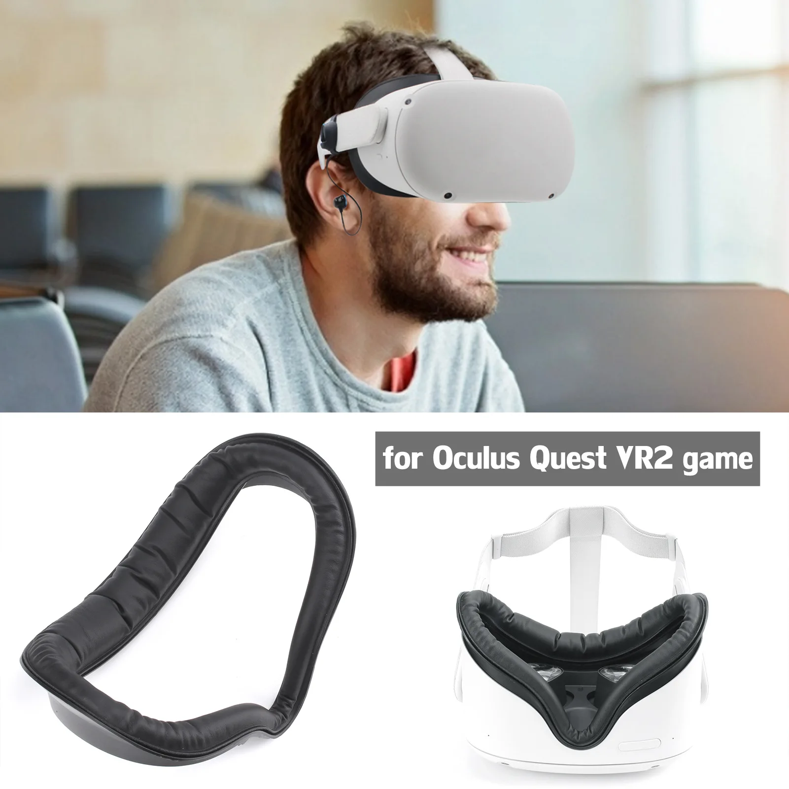 For Oculus Quest 2 Replacement Face Pad PU Leather ABS Eye Cover Anti-sweat Mask Cover VR Glasses For Oculus Quest 2 Accessories