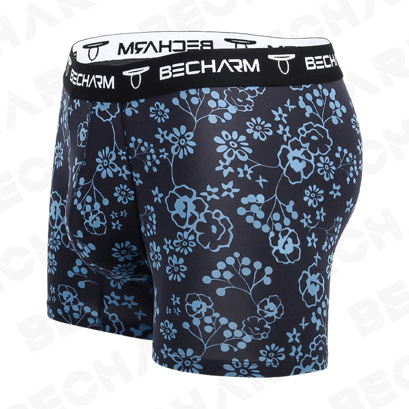 BeCharm Men\'s Underpants Boxers Shorts Printing Sexy Panties Male Briefs Set Boxer Men Cotton Plus Size Comfortable for Sports