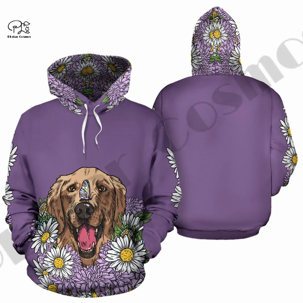 PLstar Cosmos 3Dprint Newest Golden Retriever Pet Gift Harajuku Streetwear Unique Unisex Man/Woman Casual Hoodies/Sweatshirt/Zip