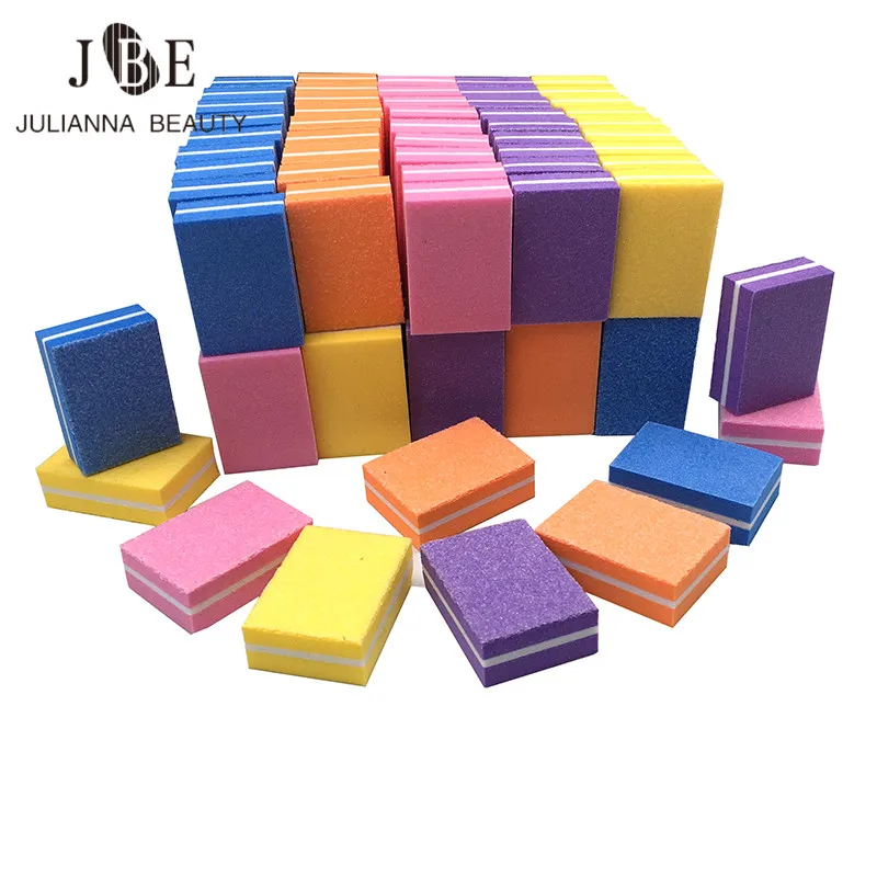 

100pcs Mini Nail Buffer Block Sponge Small Nail File Nail Art Files Double Side Manicure Sanding Sandpaper Nail Polish Polisher