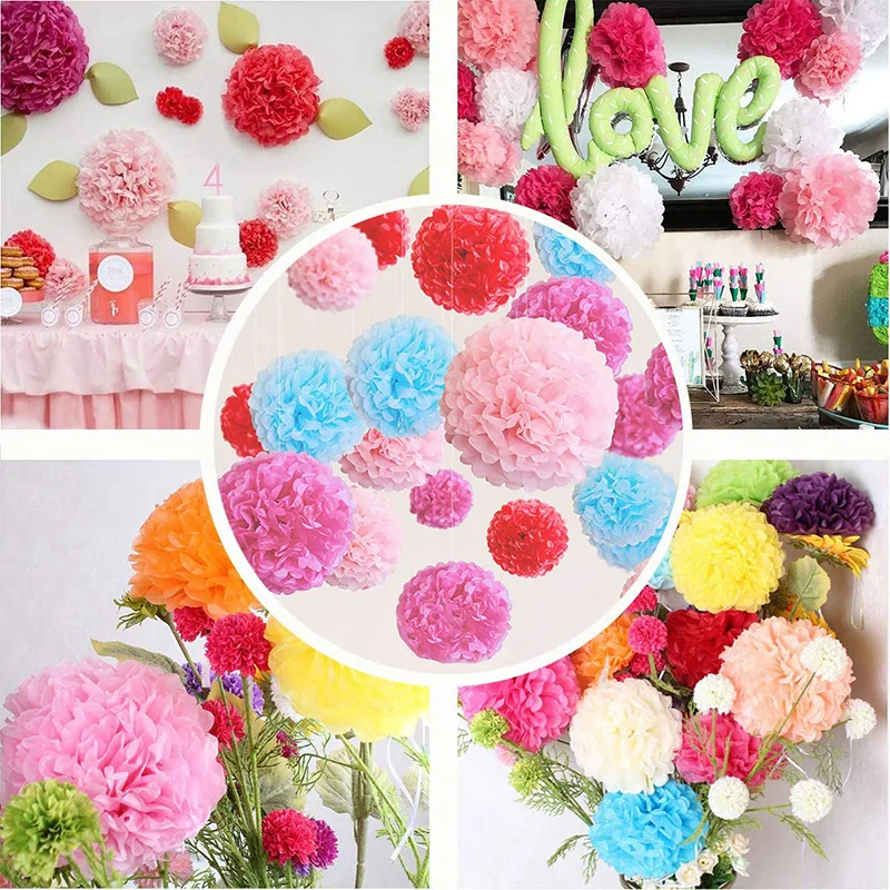 15pc Paper Flowers Balls and Paper Lanterns Hanging Party Decoration Set for Christmas Birthday Firetruck Baby Shower Graduation