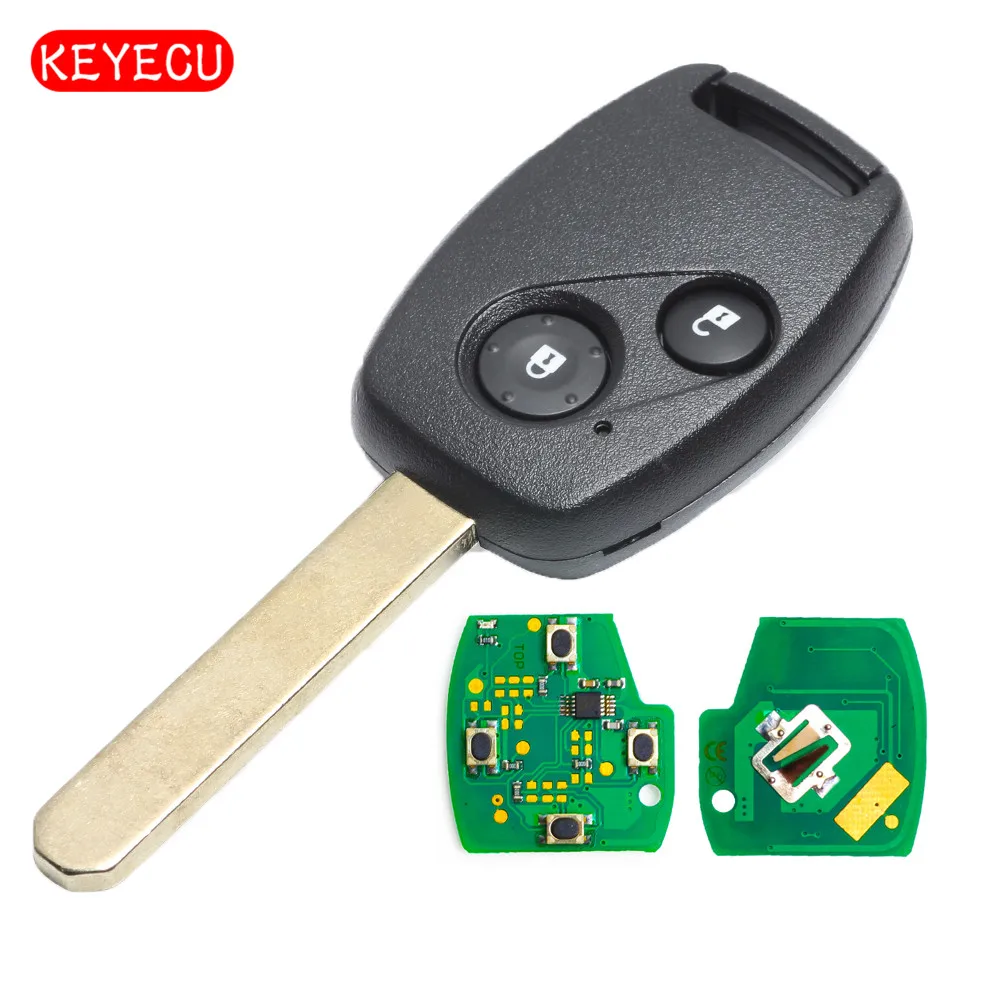 Pilot zdalnego sterowania Keyecu 2 przyciski 433 MHz ID48 Chip dla Honda Jazz Civic, HRV, FRV, Stream CR-V 2002-2005 Euro