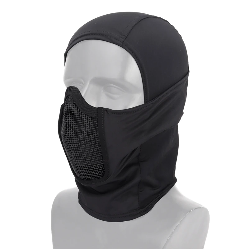 Hunting Mask Headgear Military Combat Balaclava Cap Tactical Half Face Steel Mesh Airsoft Paintball Masks for Paintball