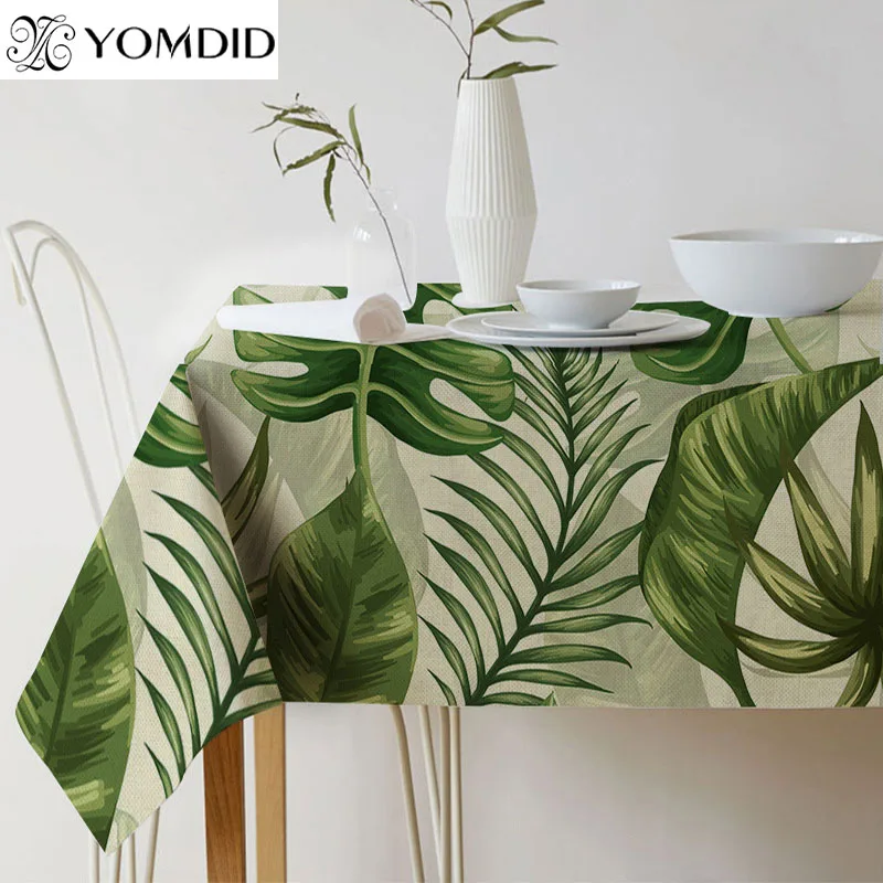 

Tropical Plants Table cloth Pastoral style Plant Printed Rectangular Tablecloth Home table Protection decoration Table cover