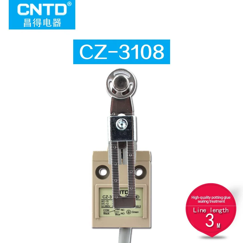 CNTD CZ-3 Series Travel Limit Switch Waterproof and dustproof oil resistant Line 3 meters long Scalable scroll bar IP67 CZ-3108