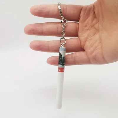 Creative personality pendant simulation plastic long smoke short smoke key ring bag pendant spot wholesale