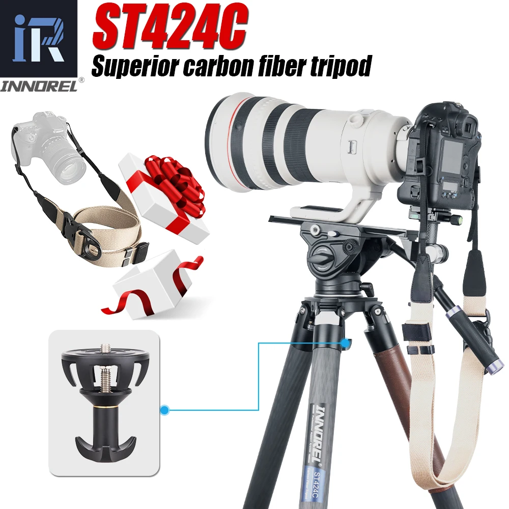 

Профессиональный штатив-Монопод INNOREL ST424C из углеродного волокна для DSLR-камеры видеокамеры с жидкостной головкой наблюдения за птицами трубка 42,4 мм нагрузка 42 кг